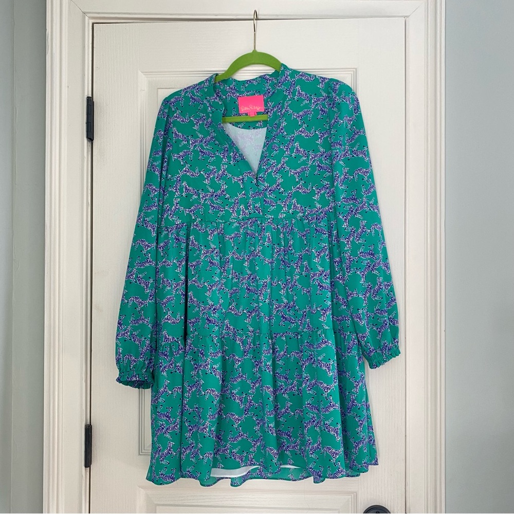 Lilly Pulitzer Green and Purple Zebra  Dress